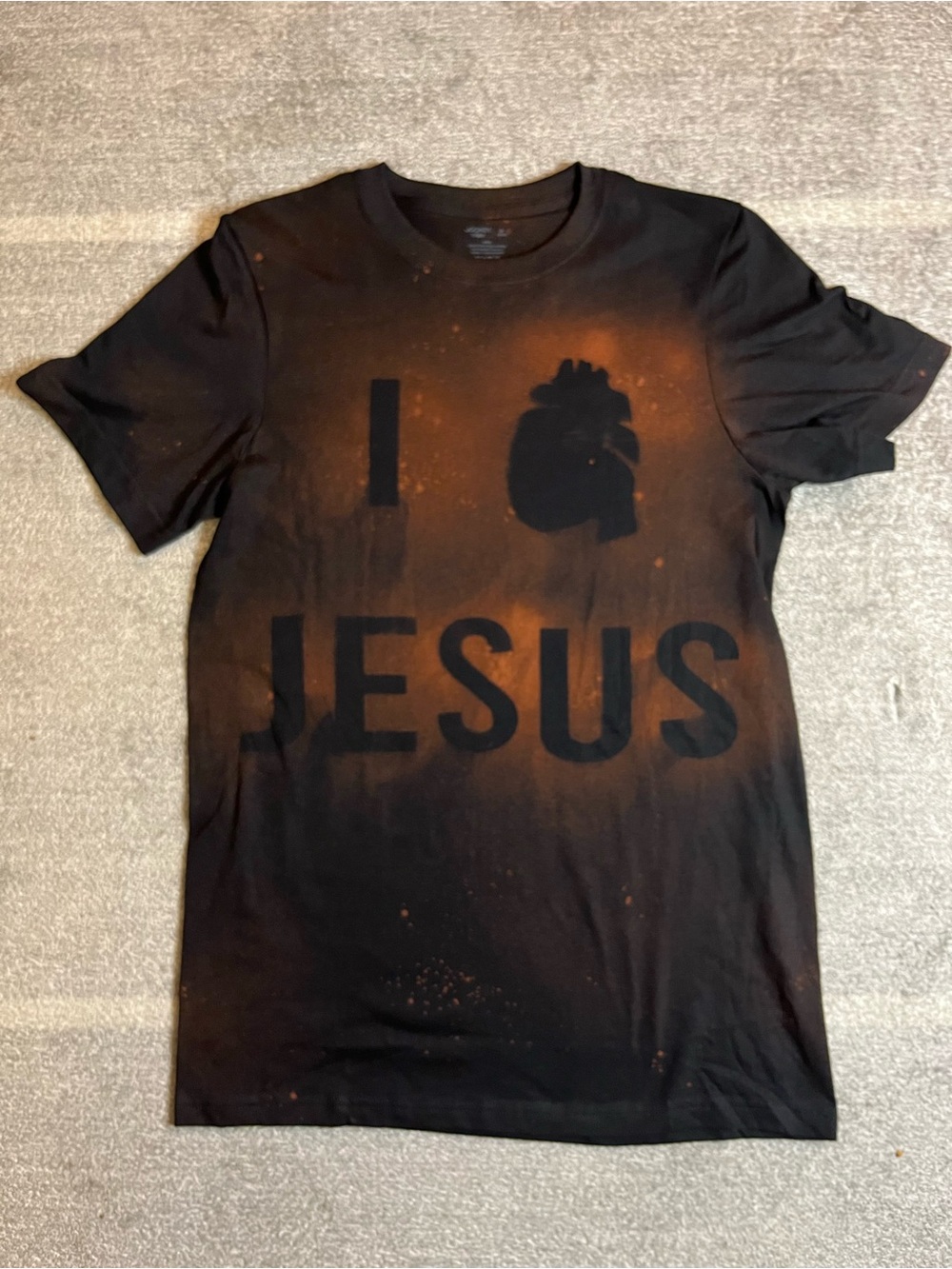 Custom Bleached Christian T Shirt small I Love Jesus 4 Given Grunge streetwear